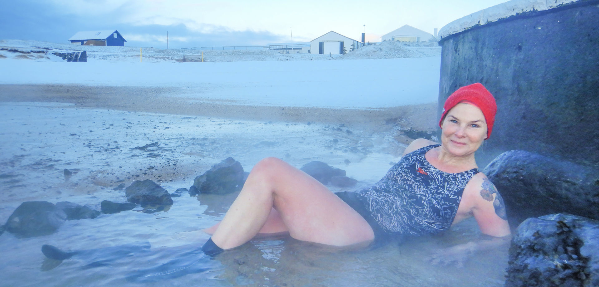 Þorbjörg Hafsteins, útivist, sjóbað, vetur, Íslands. thorbjorghafsteins.is